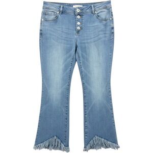 Inc Denim Bootcut Crop Low Rise Fringe Hem  Jeans Womens 4